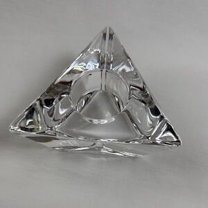 Vintage Orrefors Crystal Triangular Votive Candle Holder